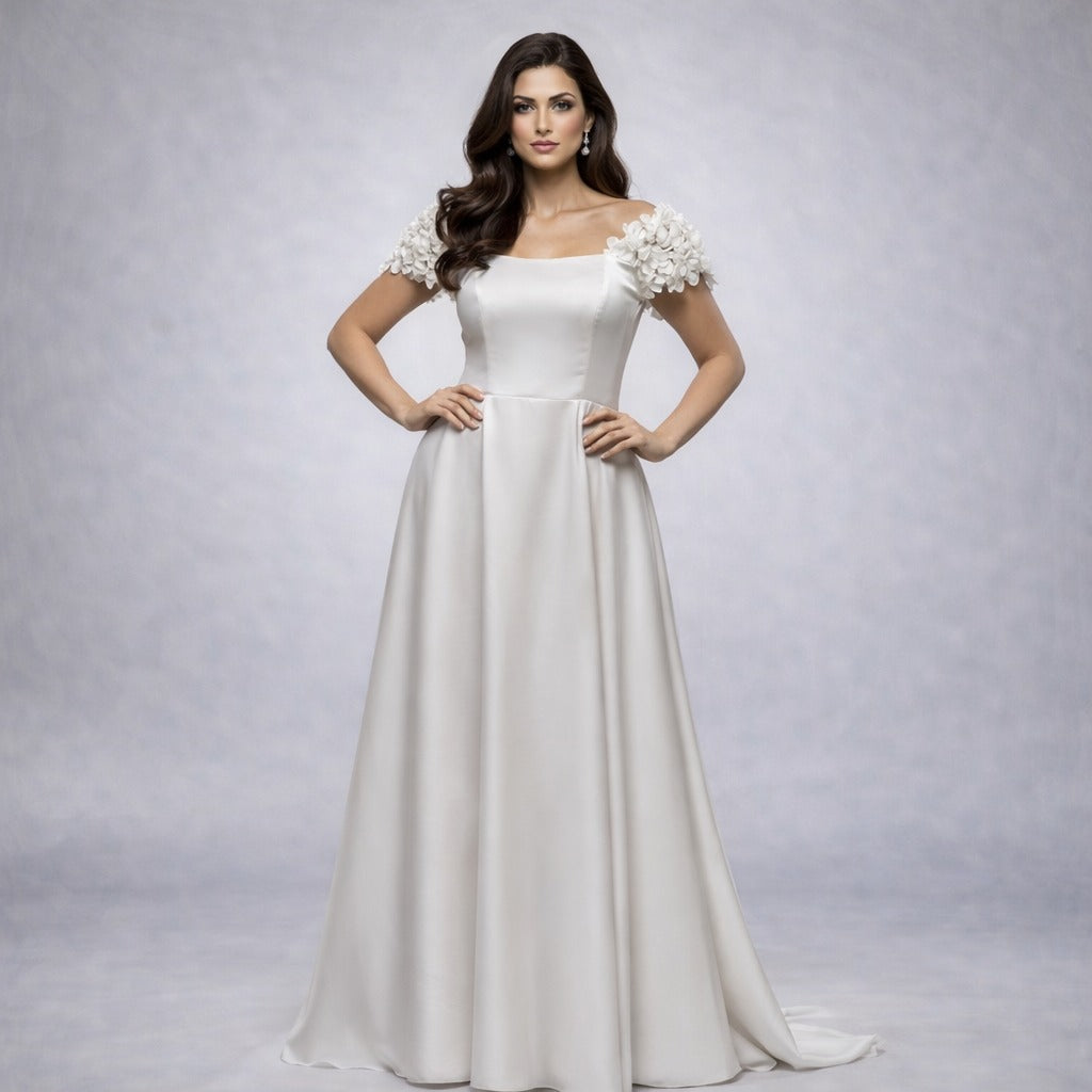 Ivory Off-Shoulder Mermaid Gown