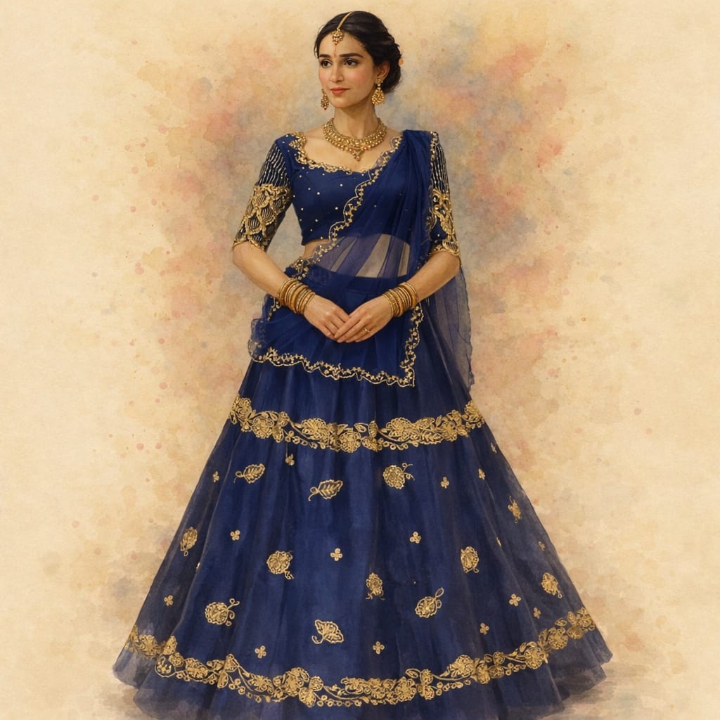 Test 2 Lemon Yellow Embroidered Jacket Lehenga Set (Copy) (Copy)